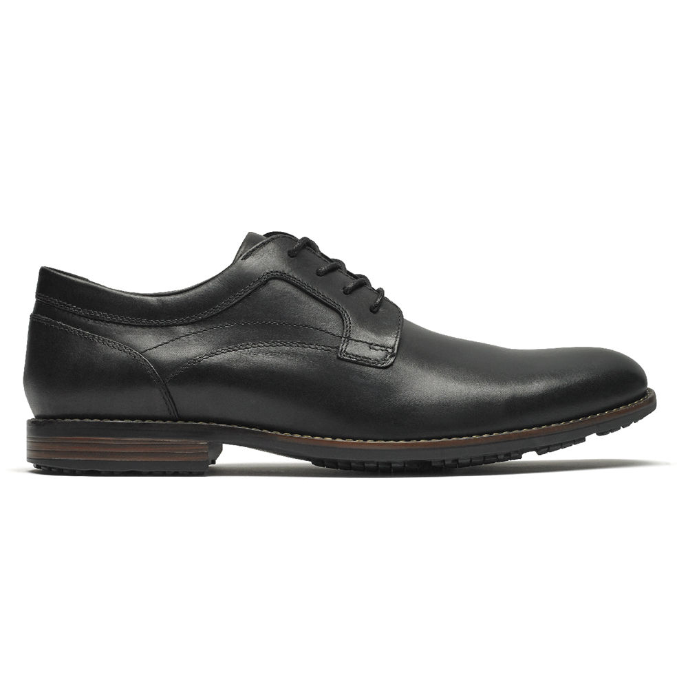 Rockport Mens Oxfords Black - Dustyn Plain Toe - UK 327-WOIVEC